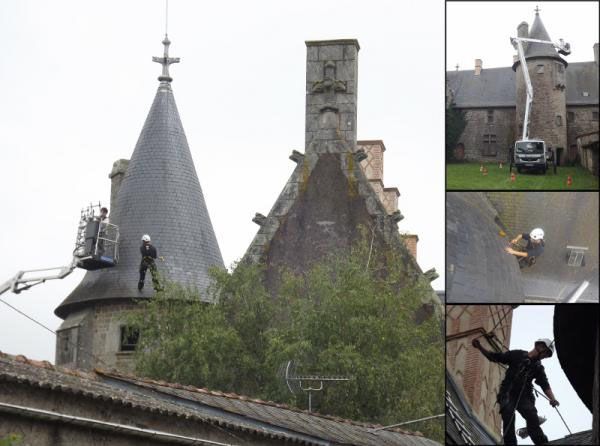 Travail sur corde château communal Opérateurs Attila Système Nantes Ouest