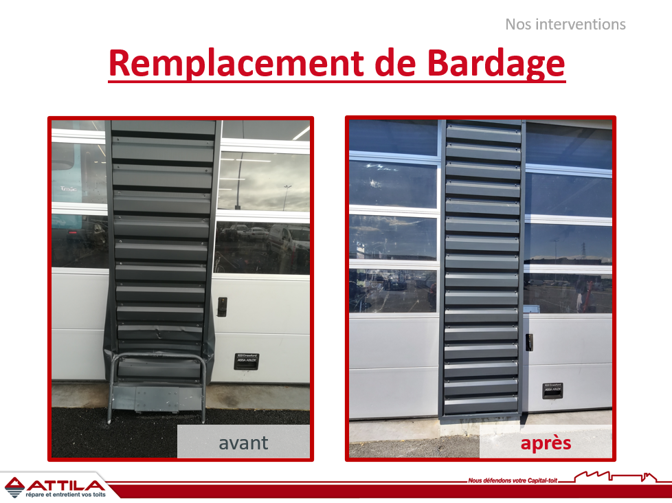remplacement de bardage avant et apres par l'agence attila poitiers-nord
