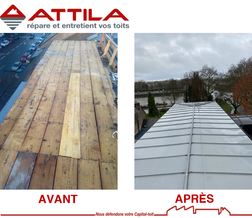 réparation d"une toiture en joint debout