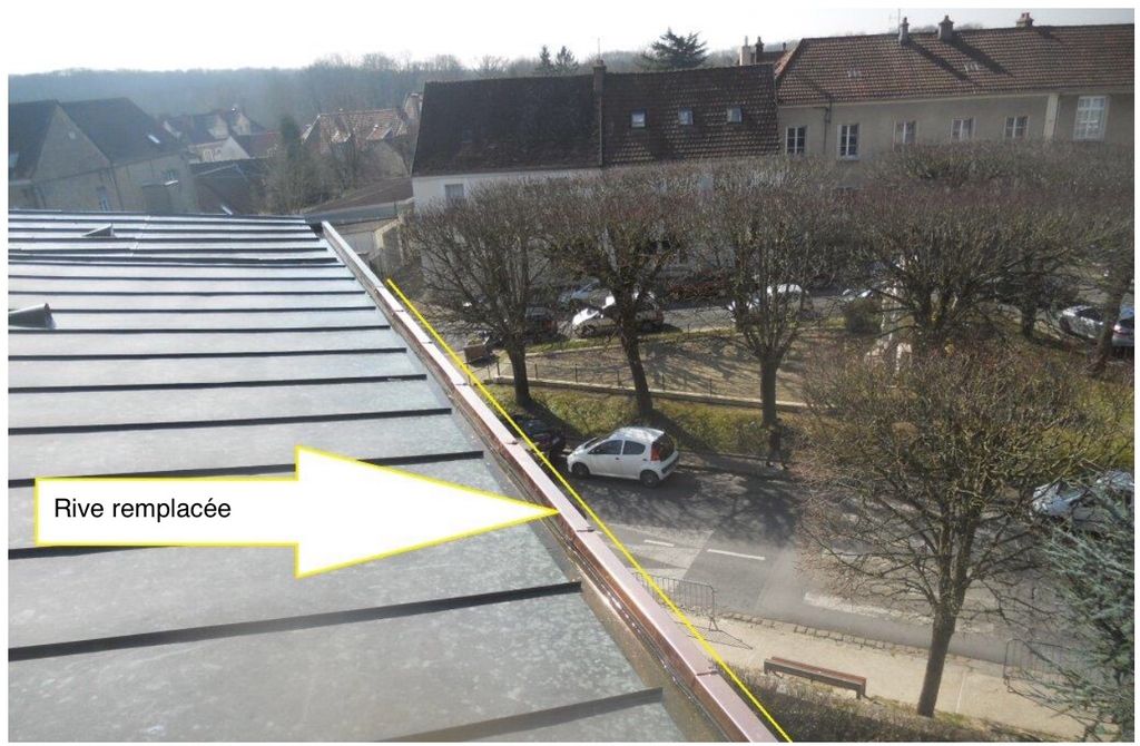 Remplacement d'une rive sur la toiture d'une église sur Tournan-en-brie