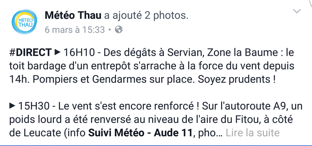 Alerte Météo Servian Météo Thau - Intervention ATTILA Sète Agde