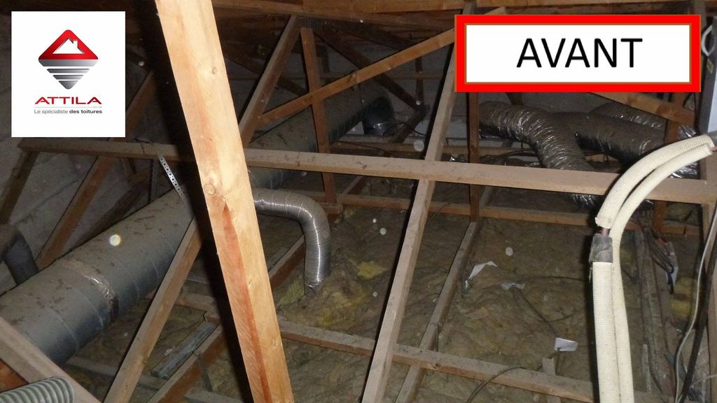 Complément d'isolation des combles par soufflage de ouate de cellulose avant ATTILA Sète Agde