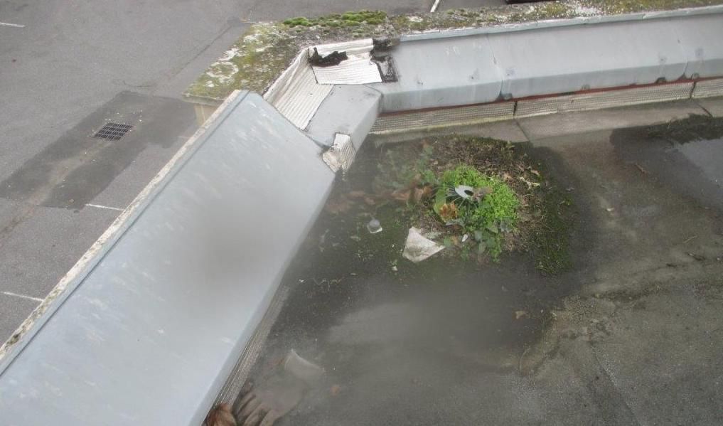 Évacuation-eau-pluviale-encombrée-sur-toiture-industrielle-Seine-et-Marne-77