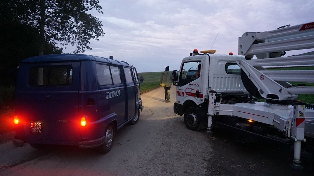 La nacelle d’Attila Saint-Quentin réquisitionnée pour un tournage.