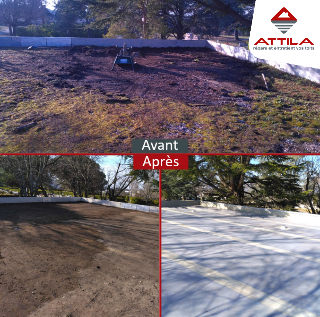 Membrane PVC sur cimetière Valreas