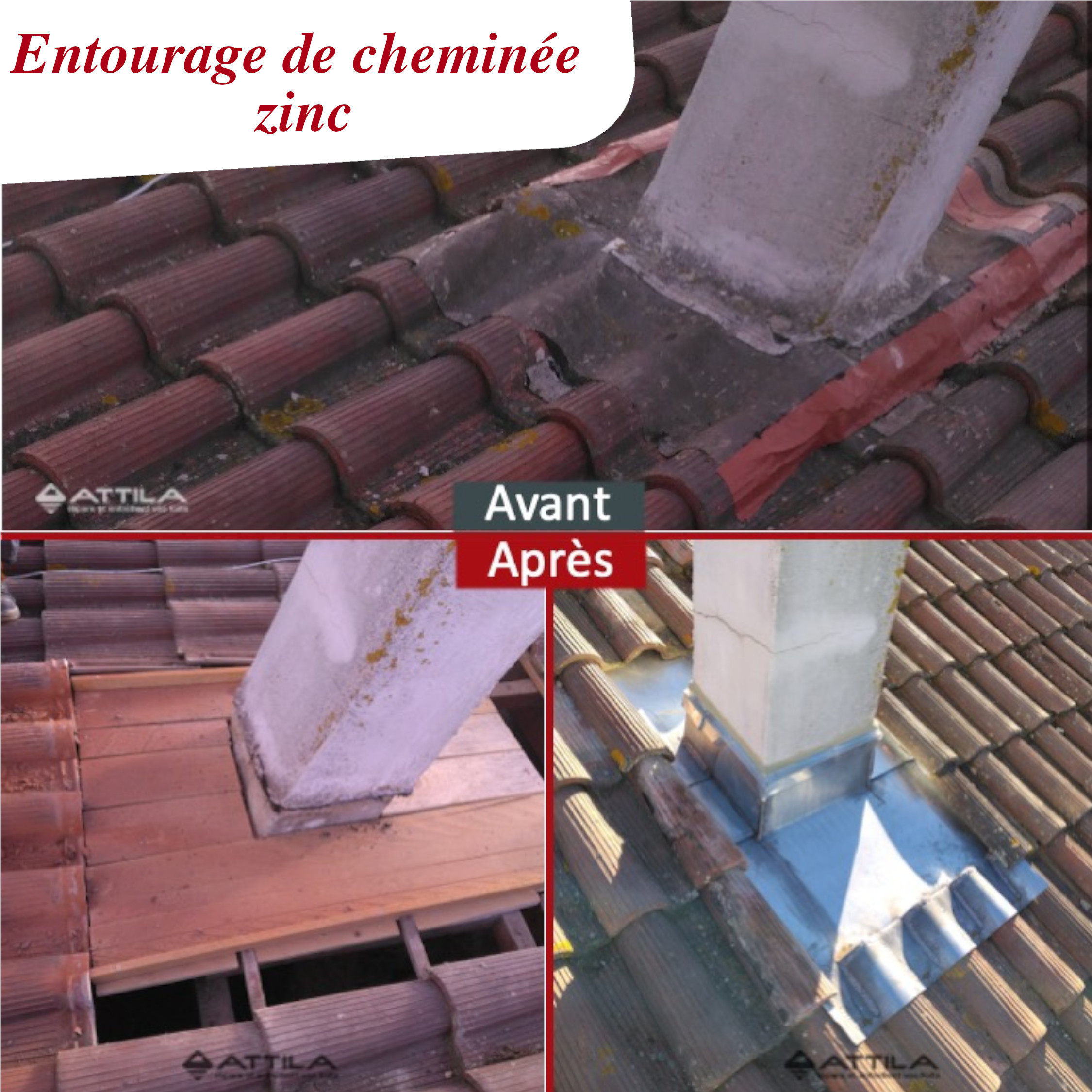 entourage de cheminée en zinc